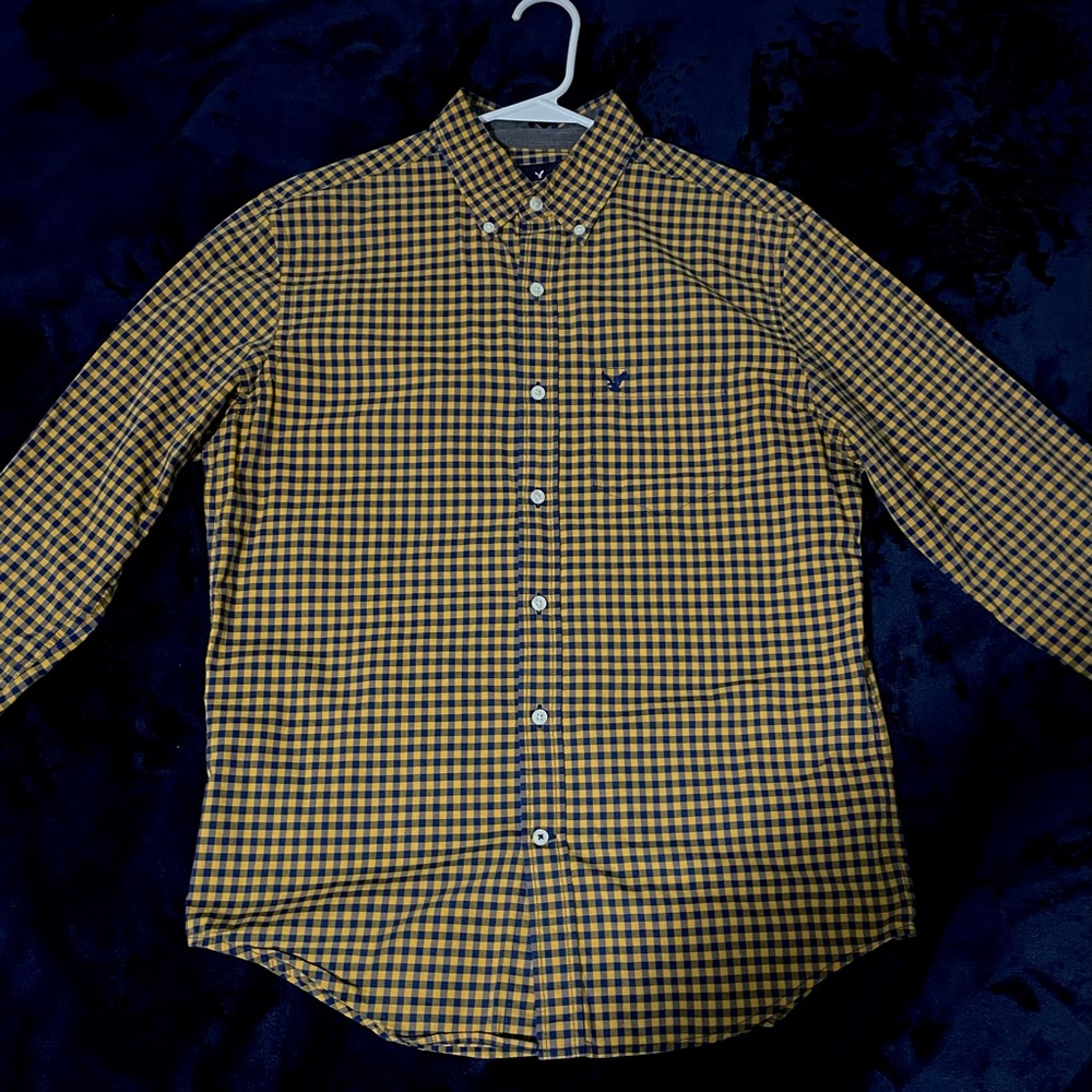 American Eagle Classic Fit Men’s Button Down Checkered Shirt S